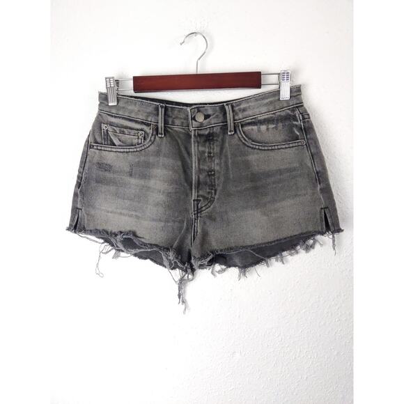 GRLFRND Revolve Cindy Gray Cotton High Waisted Raw Hem Denim Cut Off Shorts 27 - Picture 3 of 10